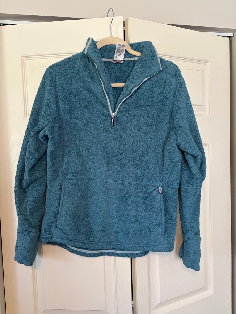The North Face-Cozy Teal Quarter-Zip Sherpa Pullover